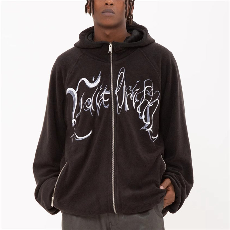 Faux Sherpa Embroidered Hoodie